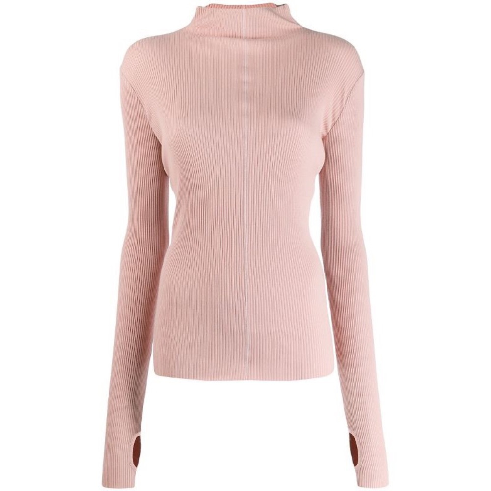 NWOT HELMUT LANG Pink Mock-neck Pullover Sweater